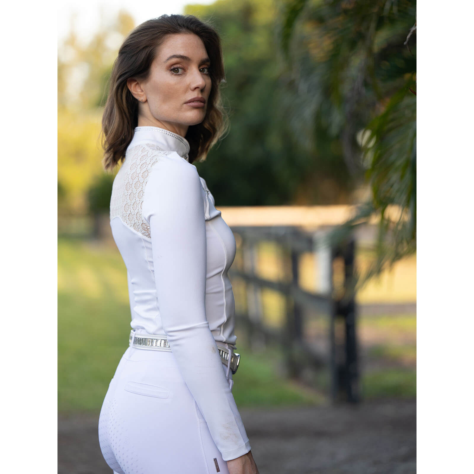 Turniershirt langarm Crystal Champion Top Long Sleeve White