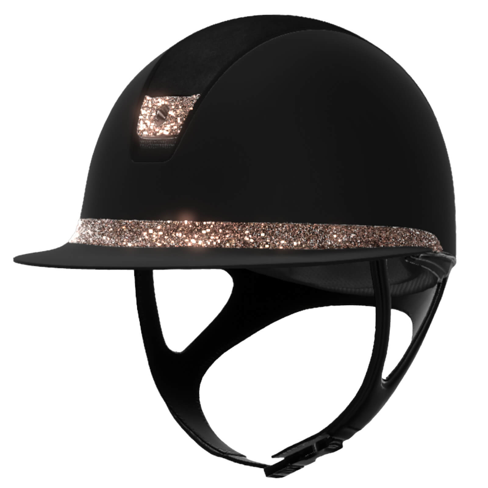 Reithelm Miss Shield 2.0 Black SM Top Alcantara/ Blason Crystal Fabric Rose Gold Trim Matt Black