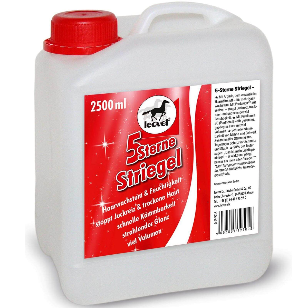 leovet Pflegemittel 5-Sterne Striegel Fell- und Langhaarspray, 2500 ml, Produkt allein auf weißem Hintergrund.