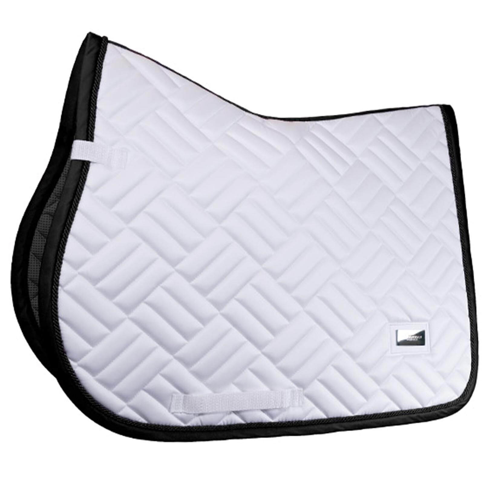 Equestrian Stockholm Schabracke Springen Modern White Black Edition Springschabracke, White Black, Produkt allein auf weißem Hintergrund.