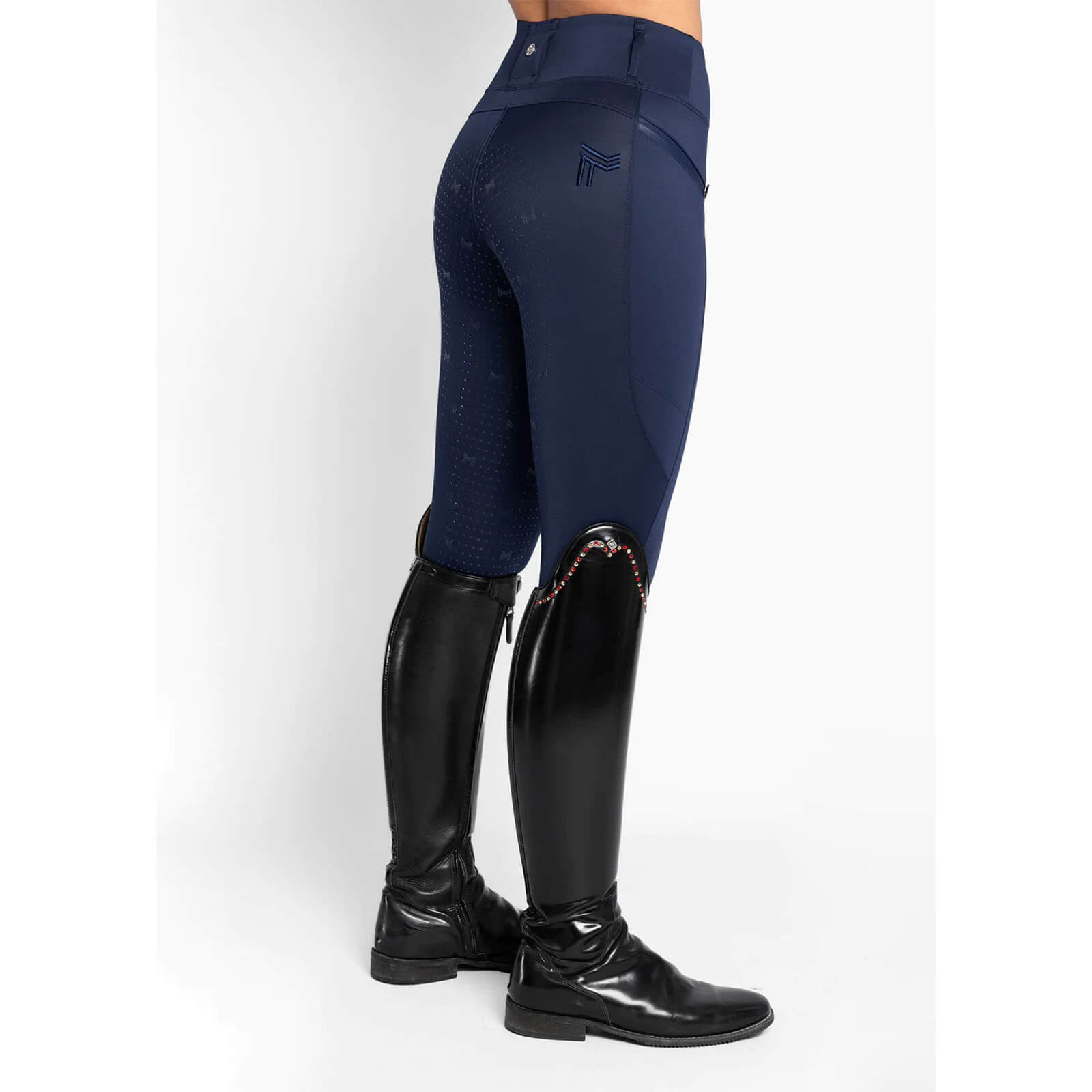 Reitleggings Damen Full-Grip Studio Damenreitleggings