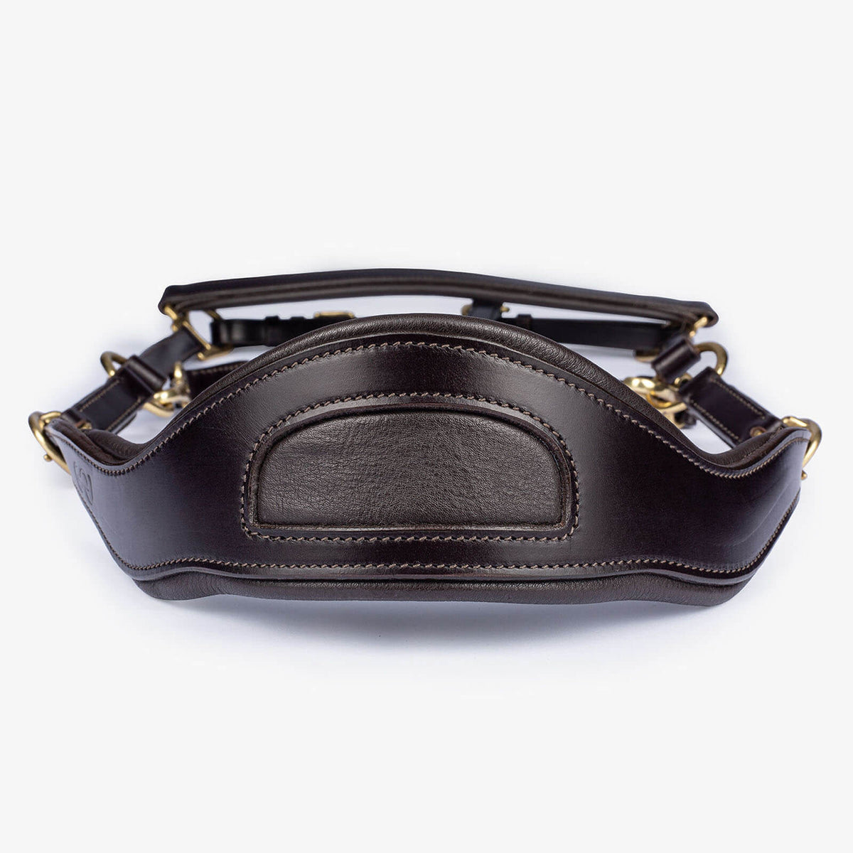 Halfter Leather Lederhalfter, Dunkelbraun, Produkt allein auf weißem Hintergrund.