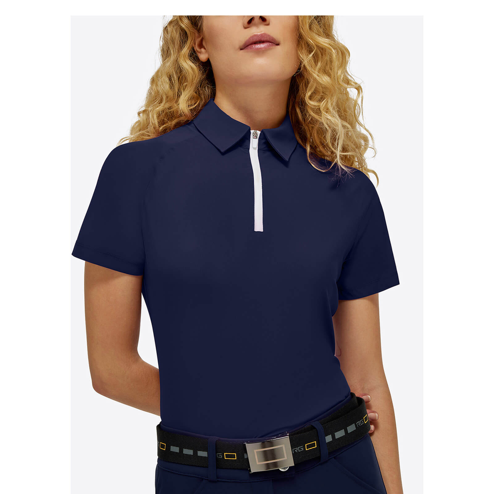 Shirt Damen RG Jersey S/S Training Zip Polo Funktionsshirt Kurzarm