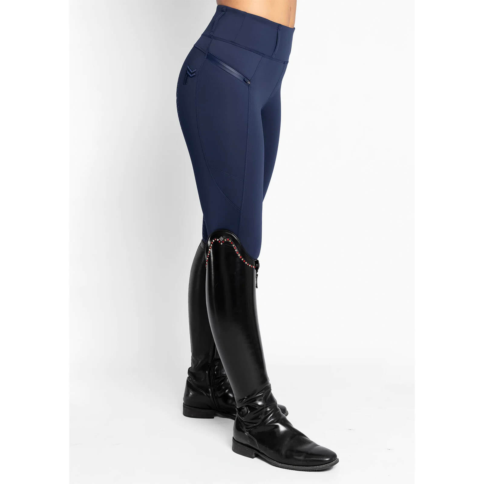 Reitleggings Damen Full-Grip Studio Damenreitleggings