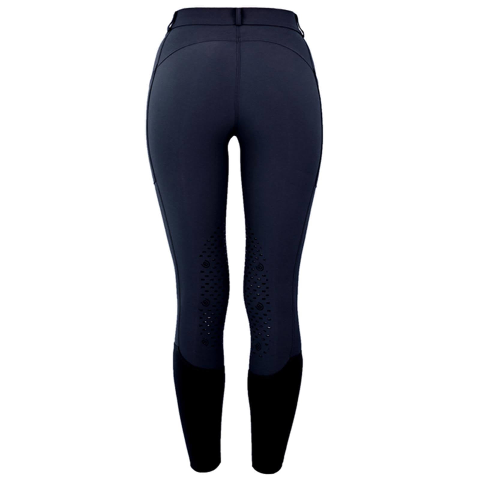 Reithose Damen Knee-Grip Jump Elite Midnight Blue Damenreithose Kniebesatz
