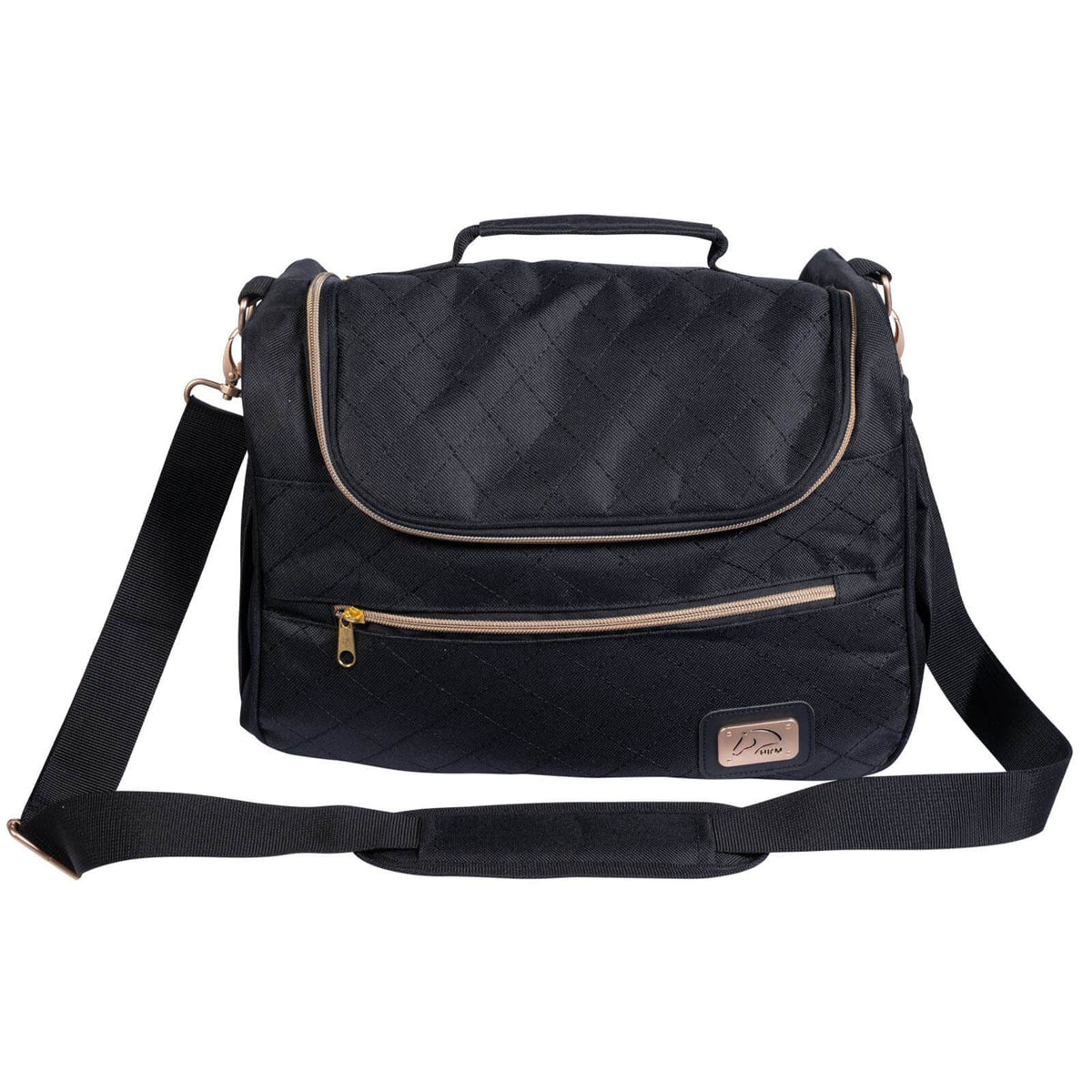 Putztasche Berry Putzbox, Roségold/Schwarz, Produkt allein auf weißem Hintergrund.