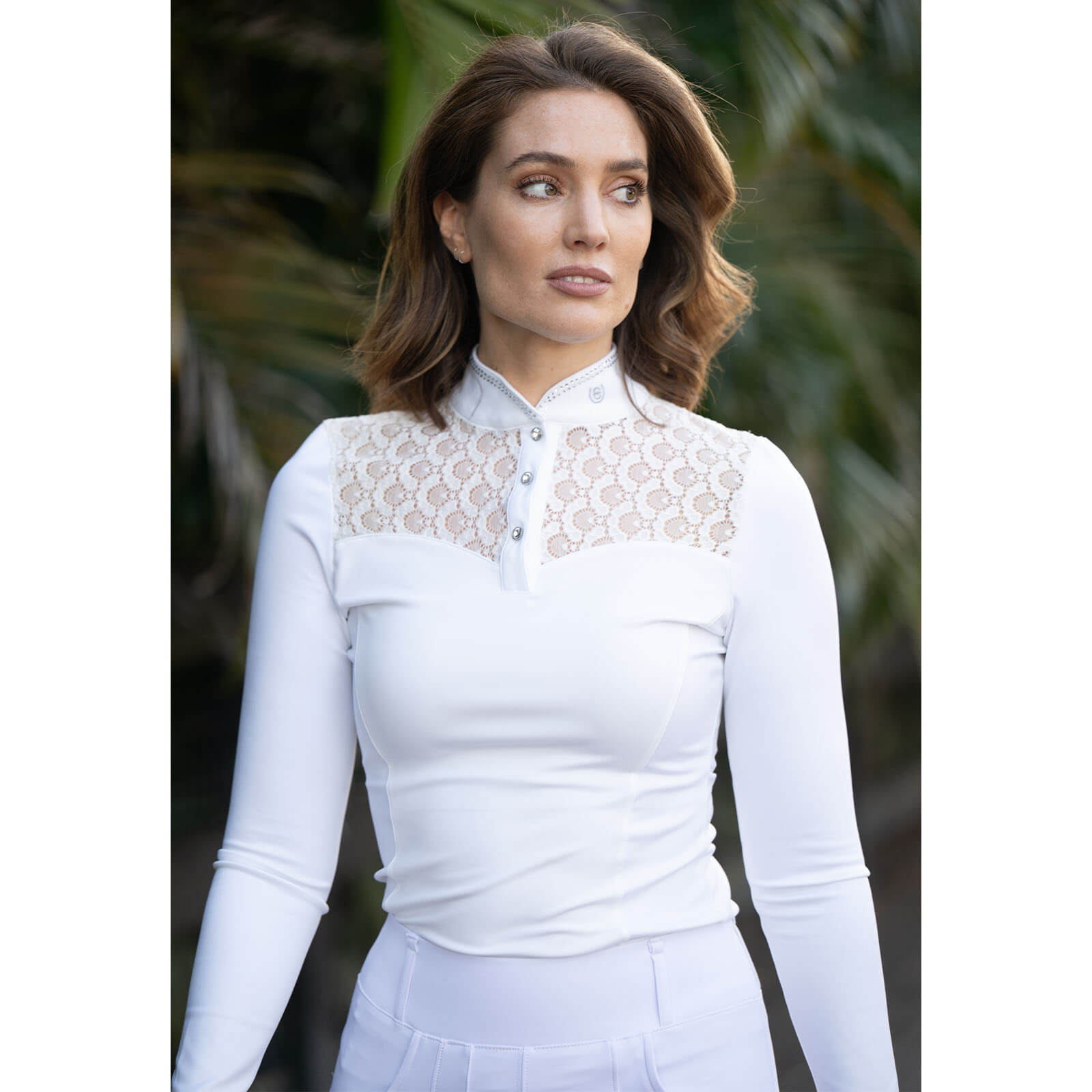 Turniershirt langarm Crystal Champion Top Long Sleeve White