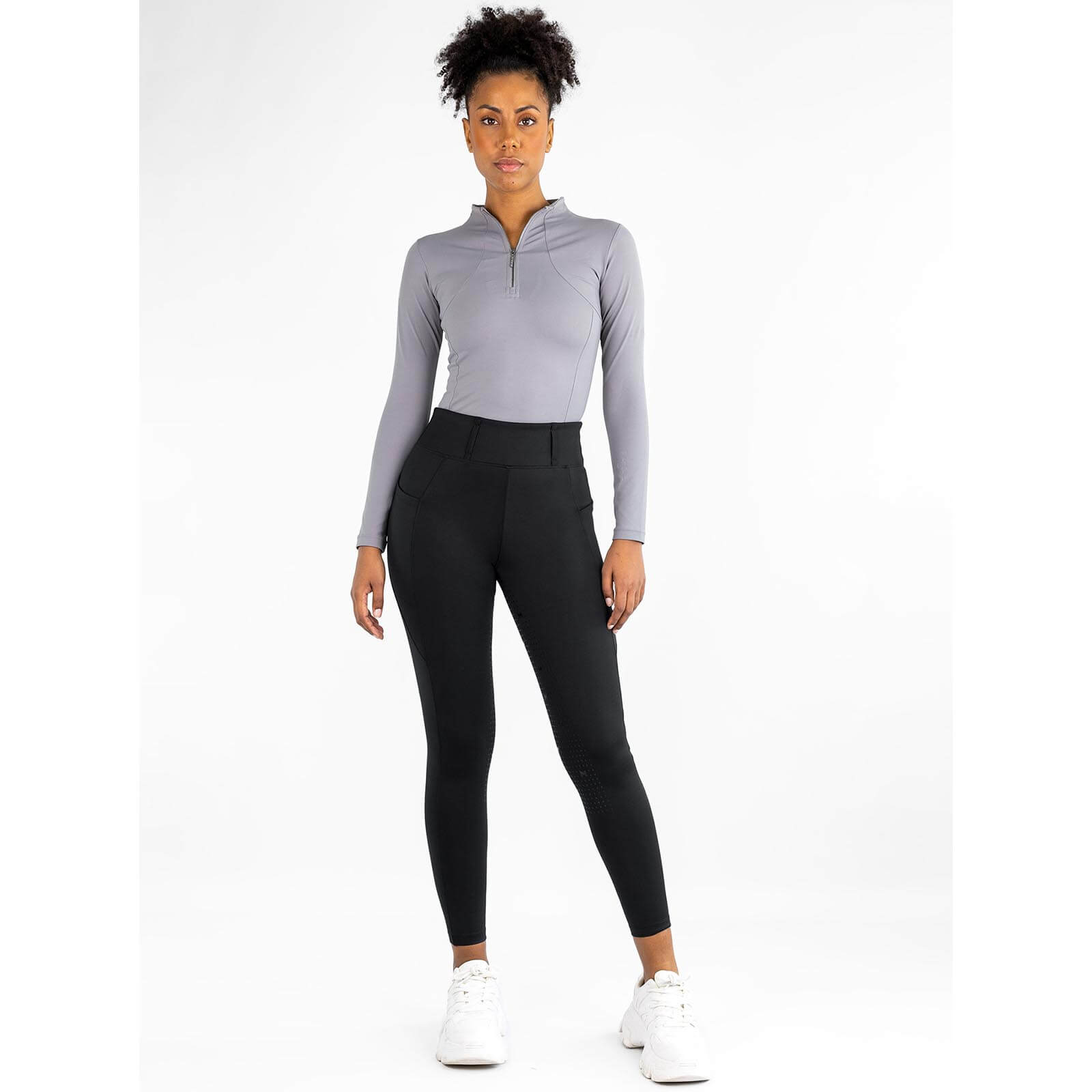 Reitleggings Damen Full-Grip Studio Damenreitleggings