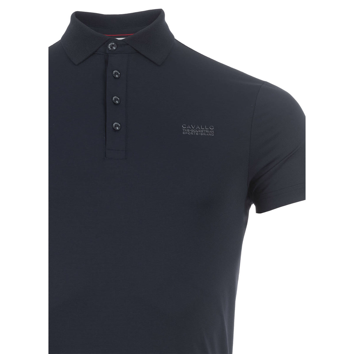 Cavallo Poloshirt Herren Cavalfunction Shirt, Schwarz, Produkt allein auf weißem Hintergrund.