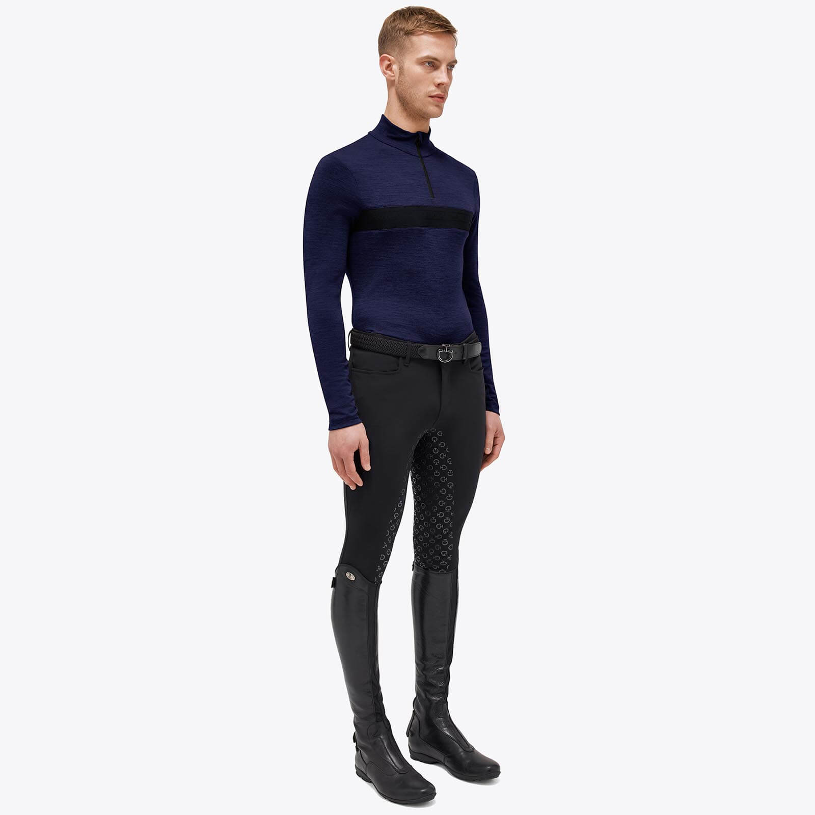 Trainingsshirt Herren Tech Wool Half Zip Mock Turtleneck HW23 Langarmshirt