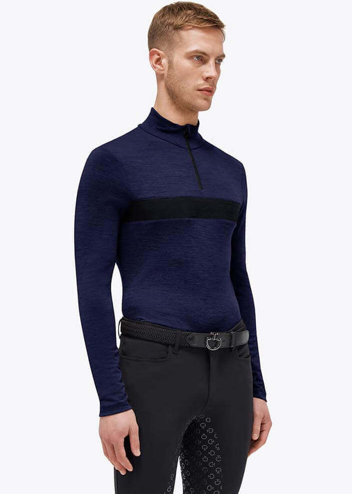 Trainingsshirt Herren Tech Wool Half Zip Mock Turtleneck HW23 Langarmshirt