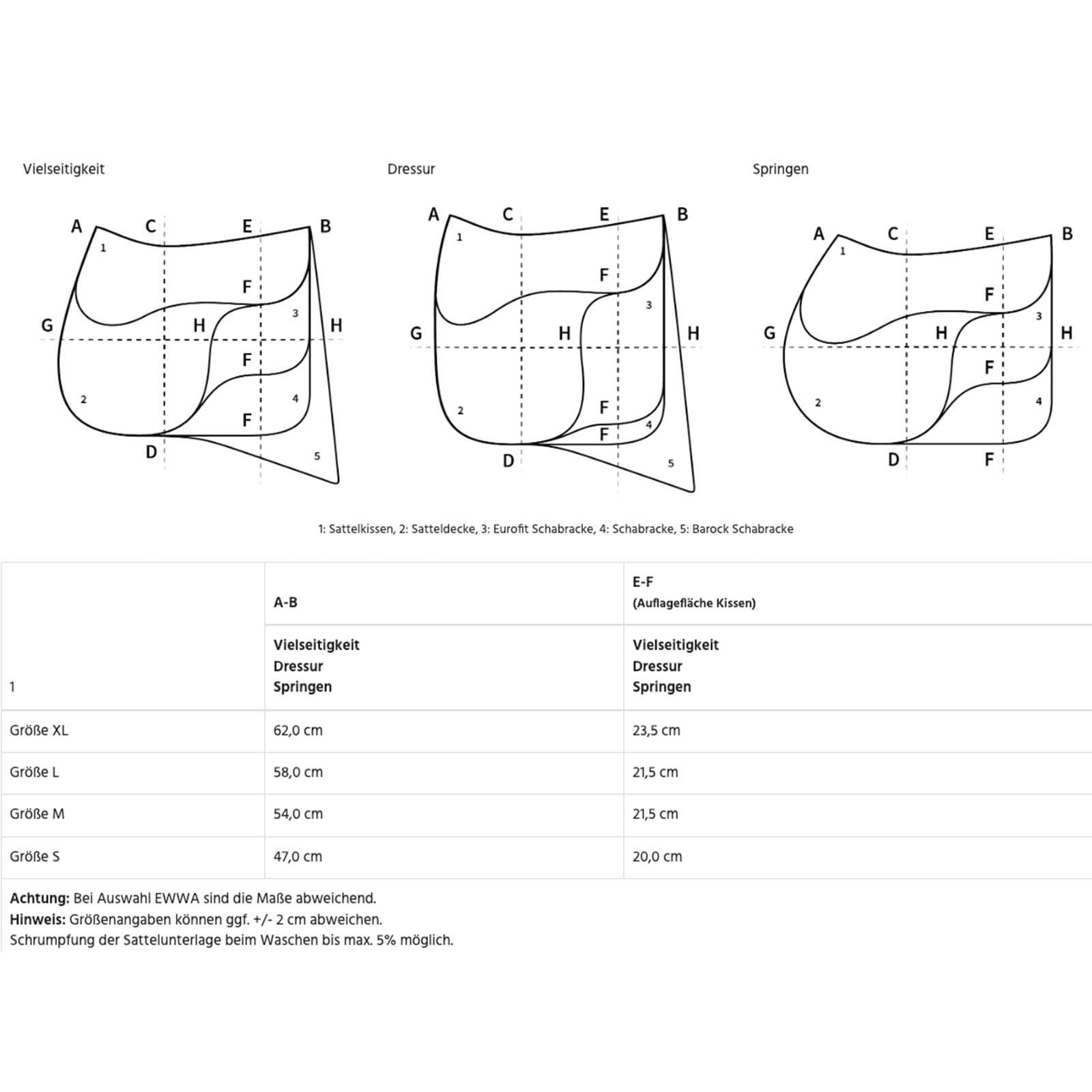 Schabracke Dressur Correction Lammfell Dressurschabracke