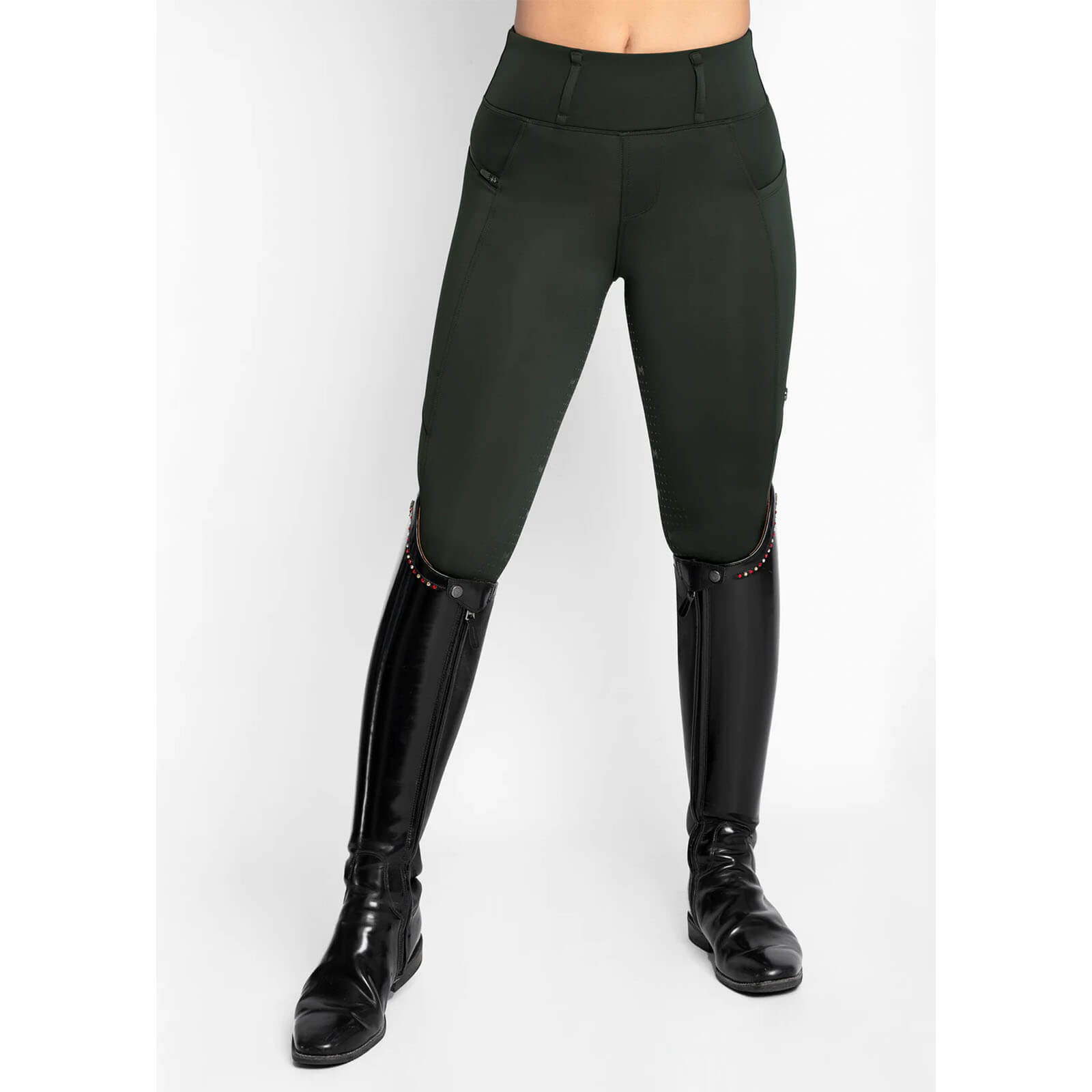 Reitleggings Damen Full-Grip Studio Damenreitleggings