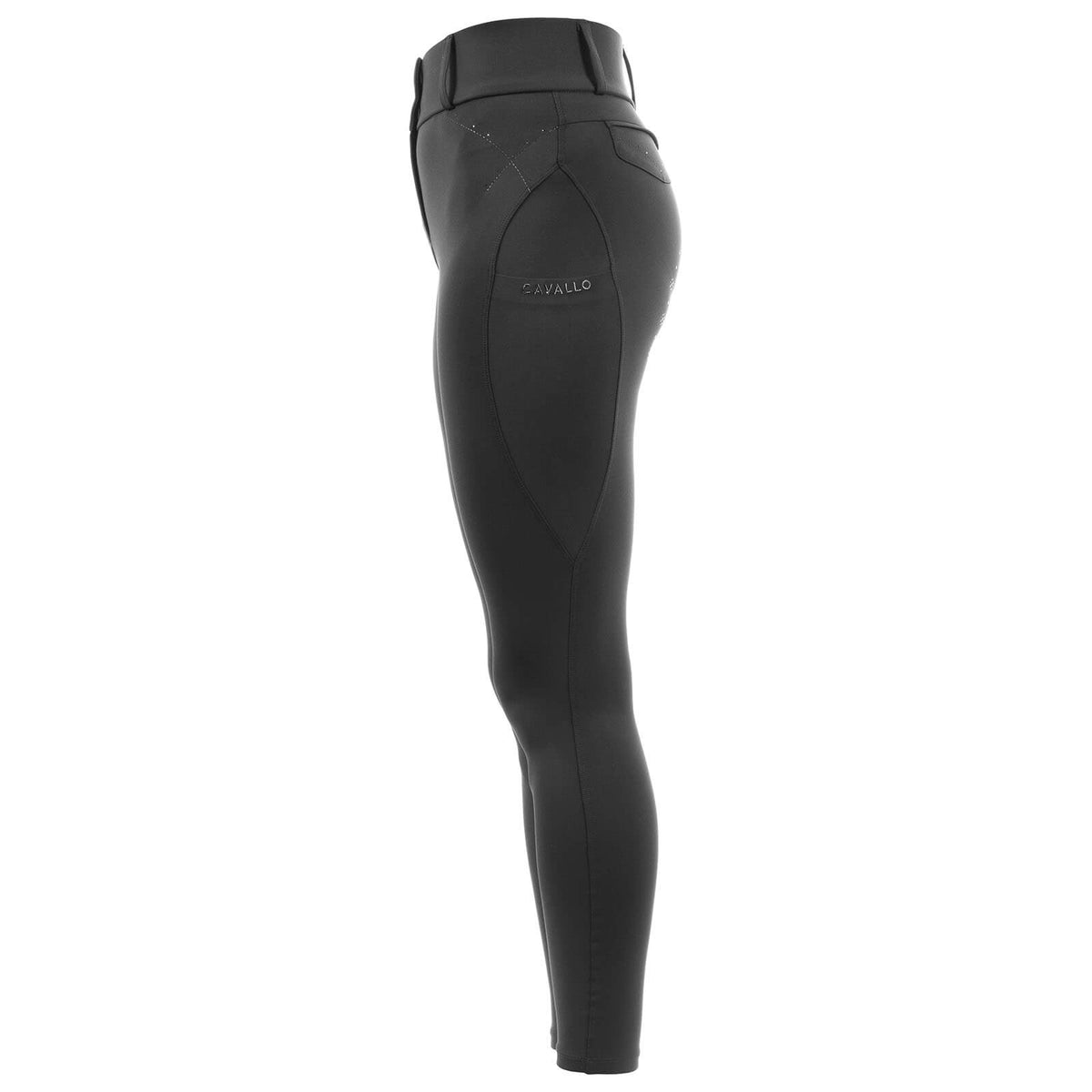 Reitleggings Damen Full- Grip Cavalcandera Grip Mobile HW Damenreitleggings Vollbesatz, Schwarz, Produkt allein.