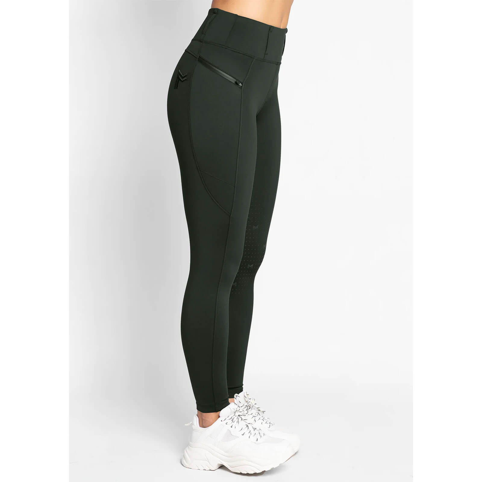 Reitleggings Damen Full-Grip Studio Damenreitleggings