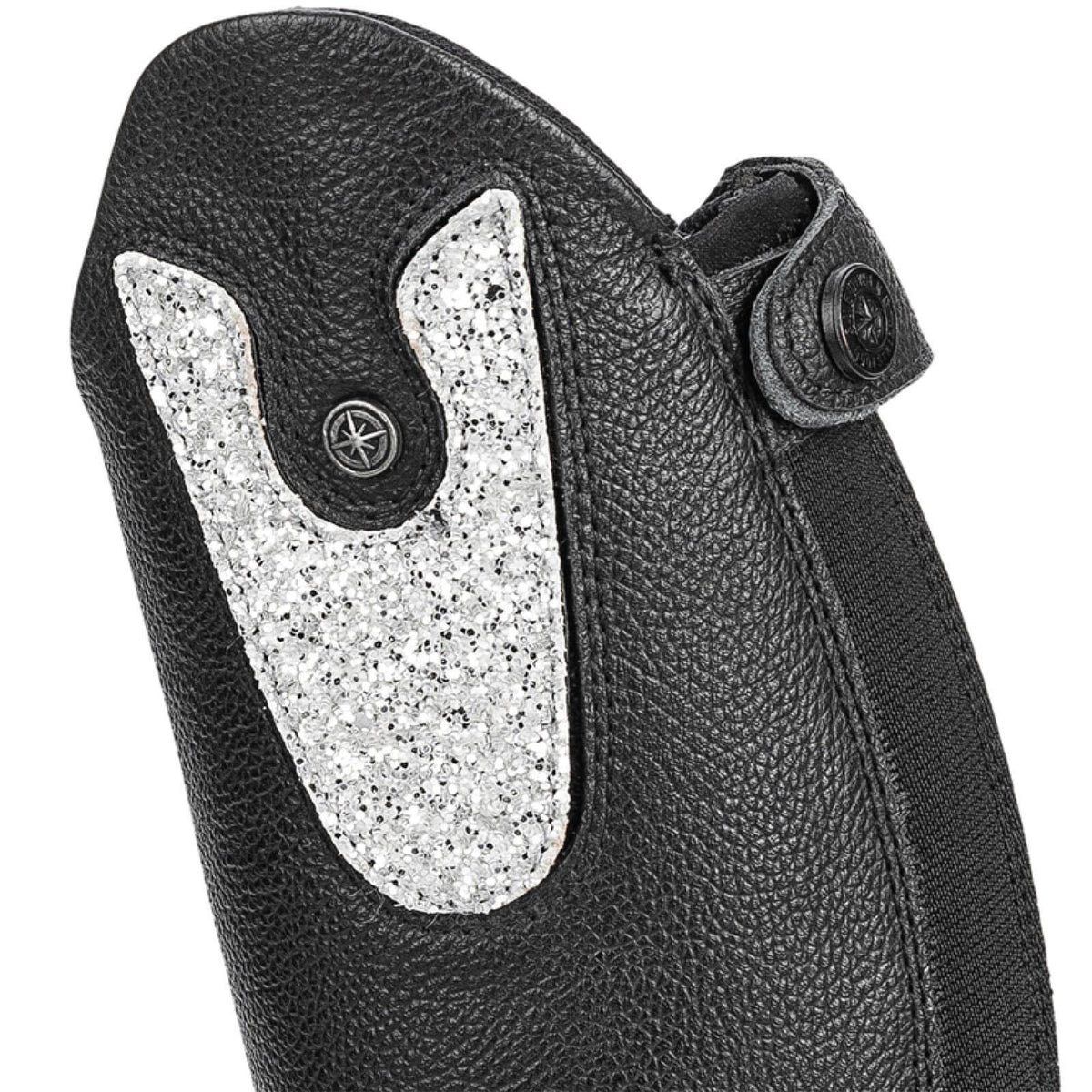 Suedwind Equestrian Patches Nova Kids Fun, Schwarz, Detailaufnahme am Kinderstiefel.