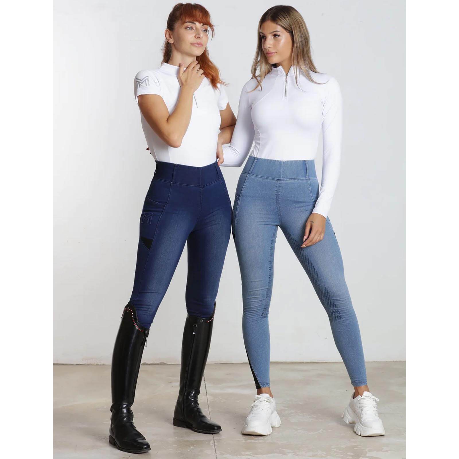 Reitleggings Damen Full-Grip Denim Riding Leggings