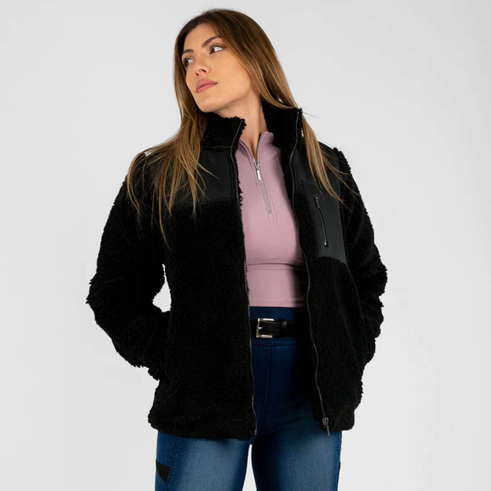 Jacke Damen Sherpa Teddyjacke