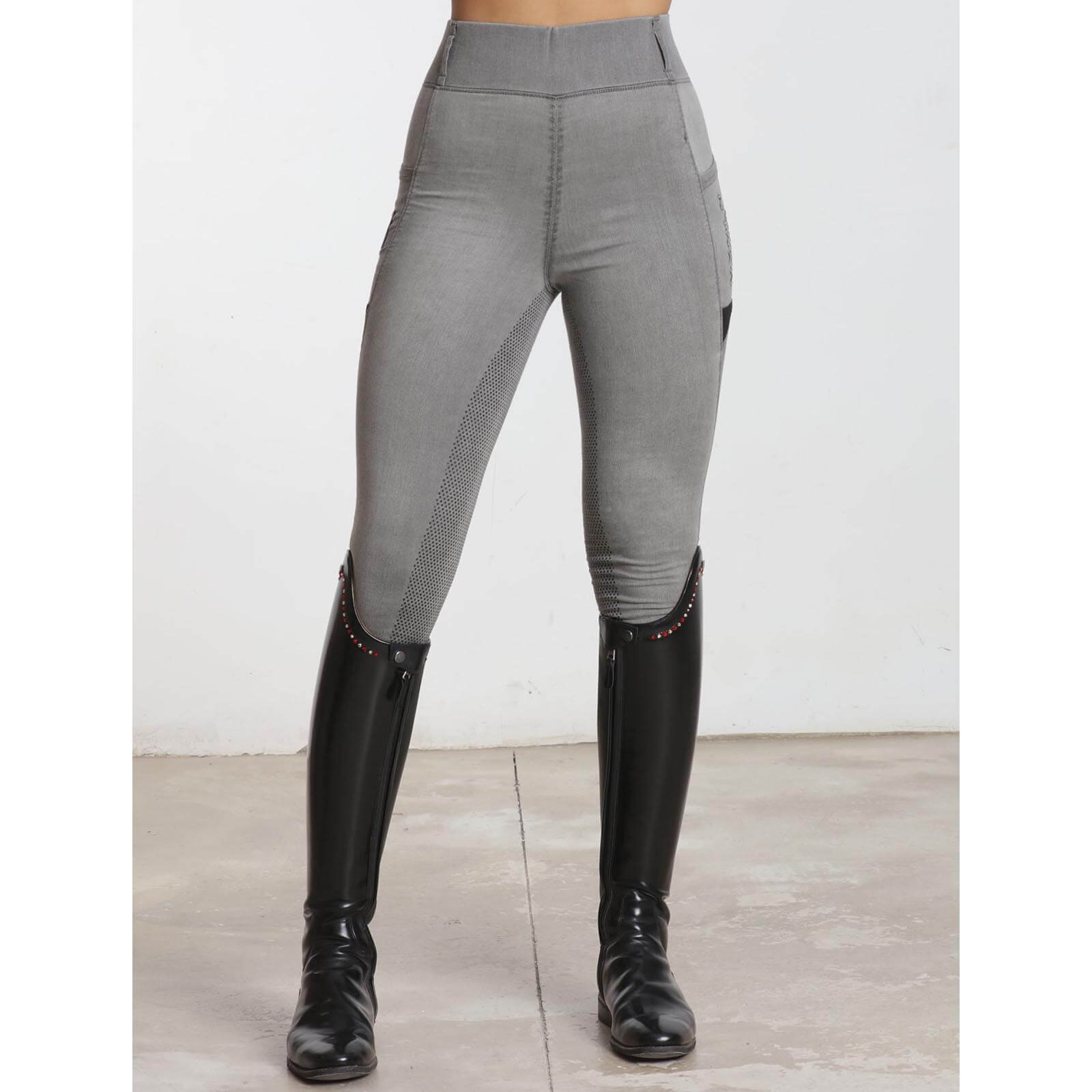 Reitleggings Damen Full-Grip Denim Riding Leggings
