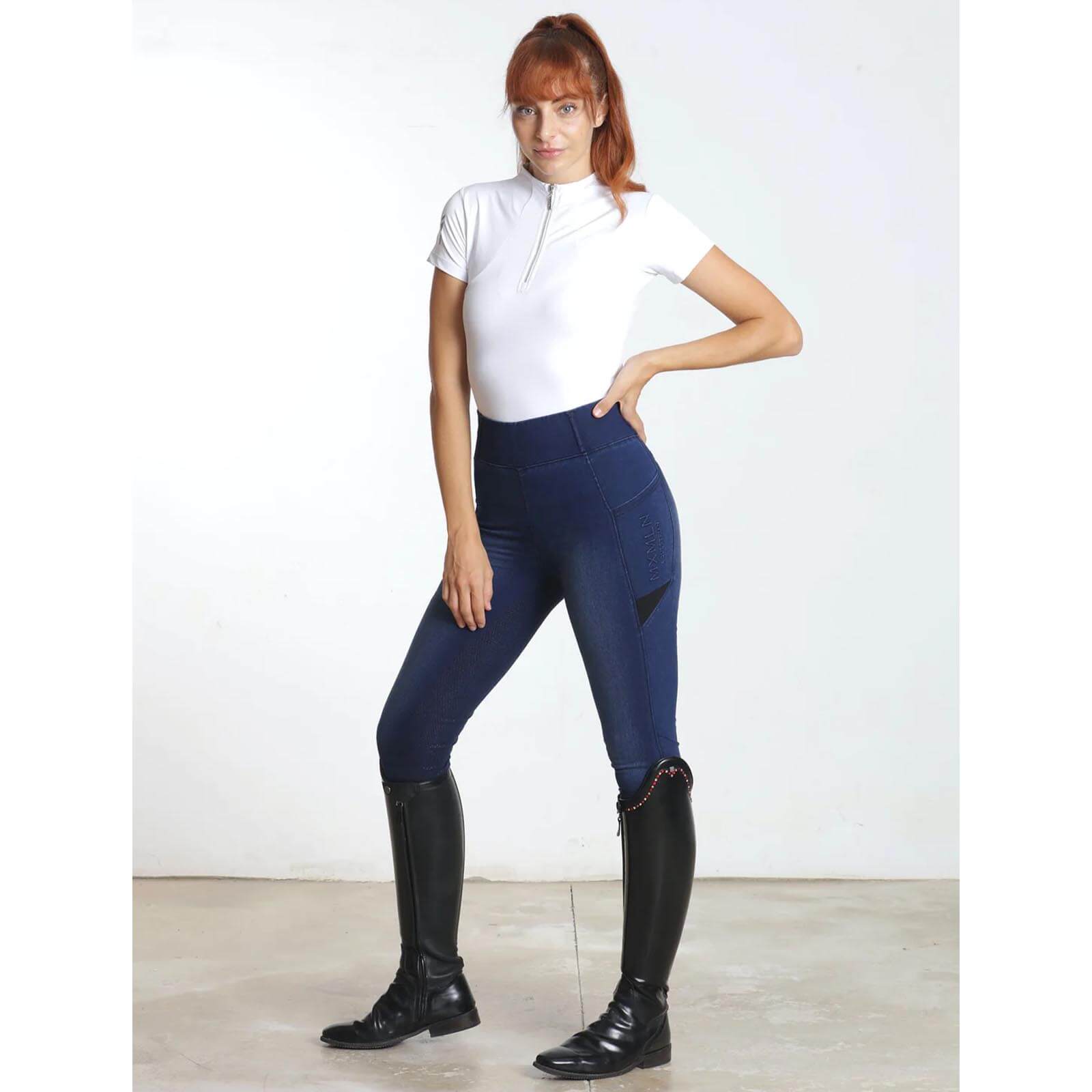 Reitleggings Damen Full-Grip Denim Riding Leggings