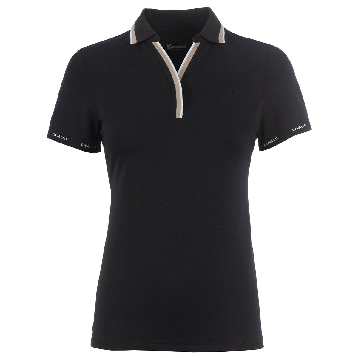 Poloshirt CAVALPIQUE Shirt, Black, Produkt allein auf weißem Hintergrund.