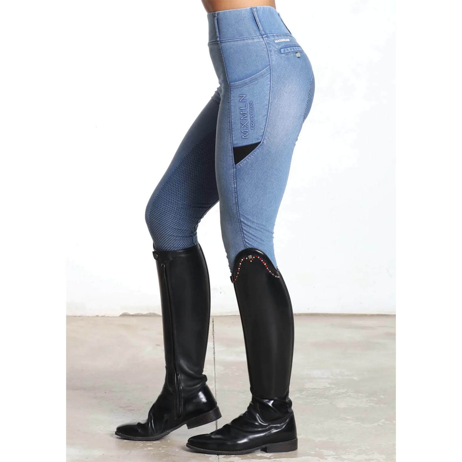 Reitleggings Damen Full-Grip Denim Riding Leggings