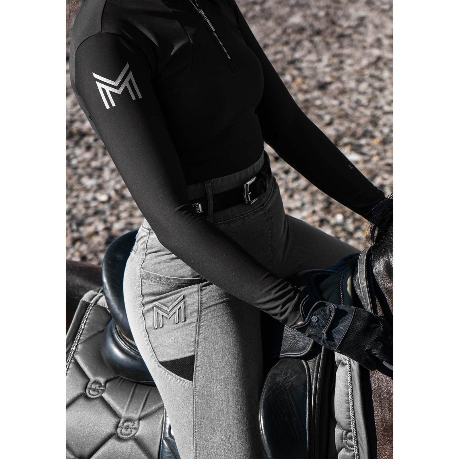 Reitleggings Damen Full-Grip Denim Riding Leggings