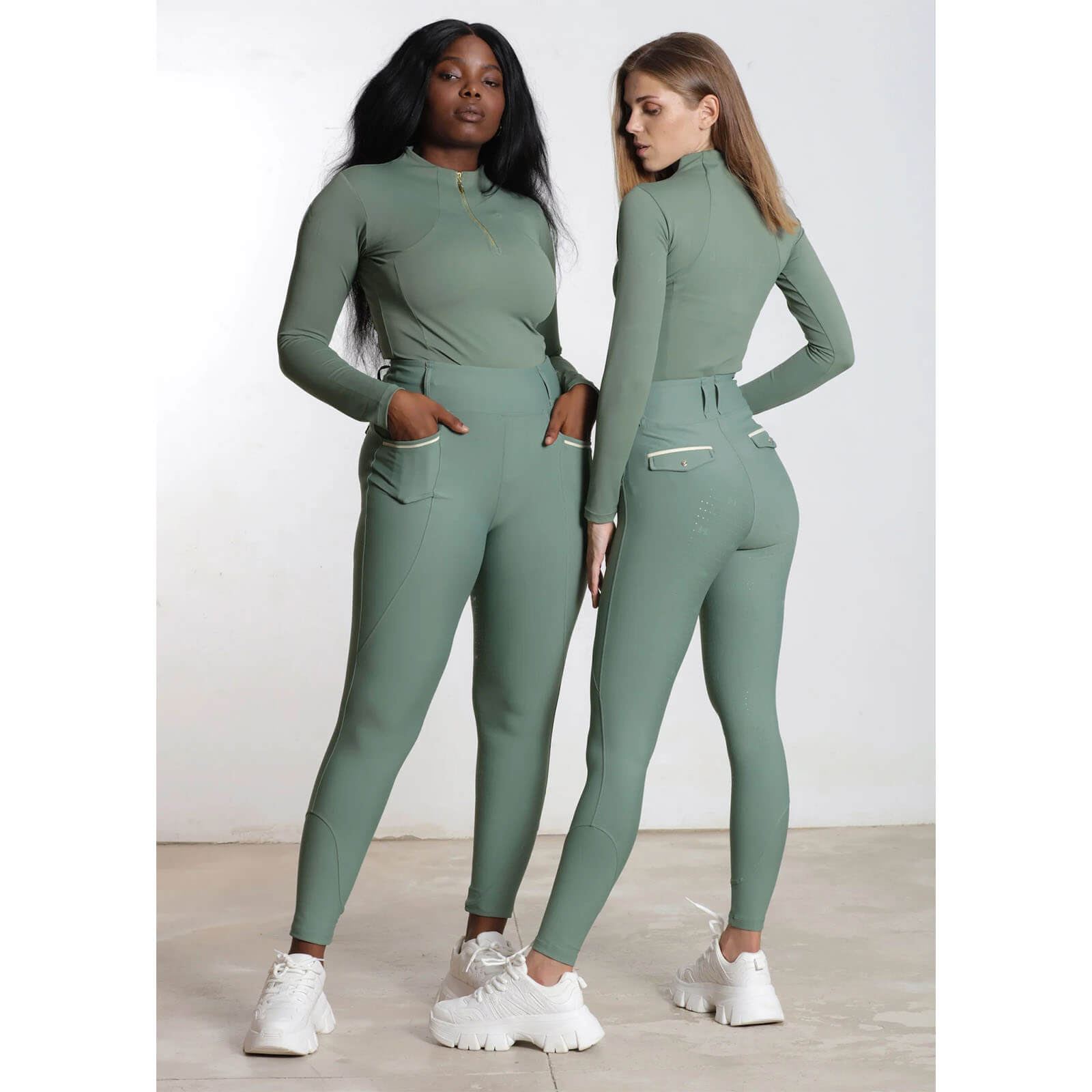 Reitleggings Damen Full-Grip Pro Riding Leggings