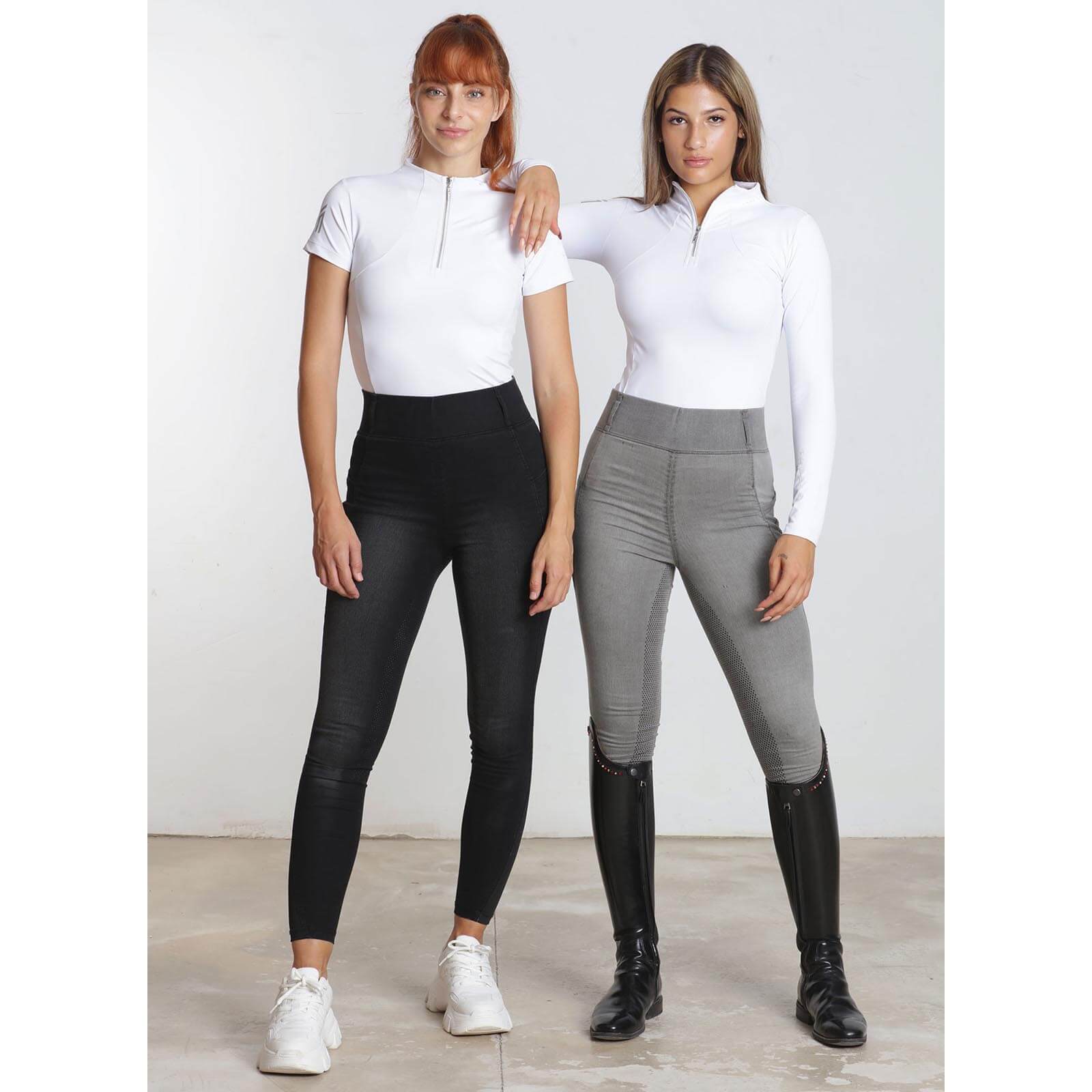 Reitleggings Damen Full-Grip Denim Riding Leggings
