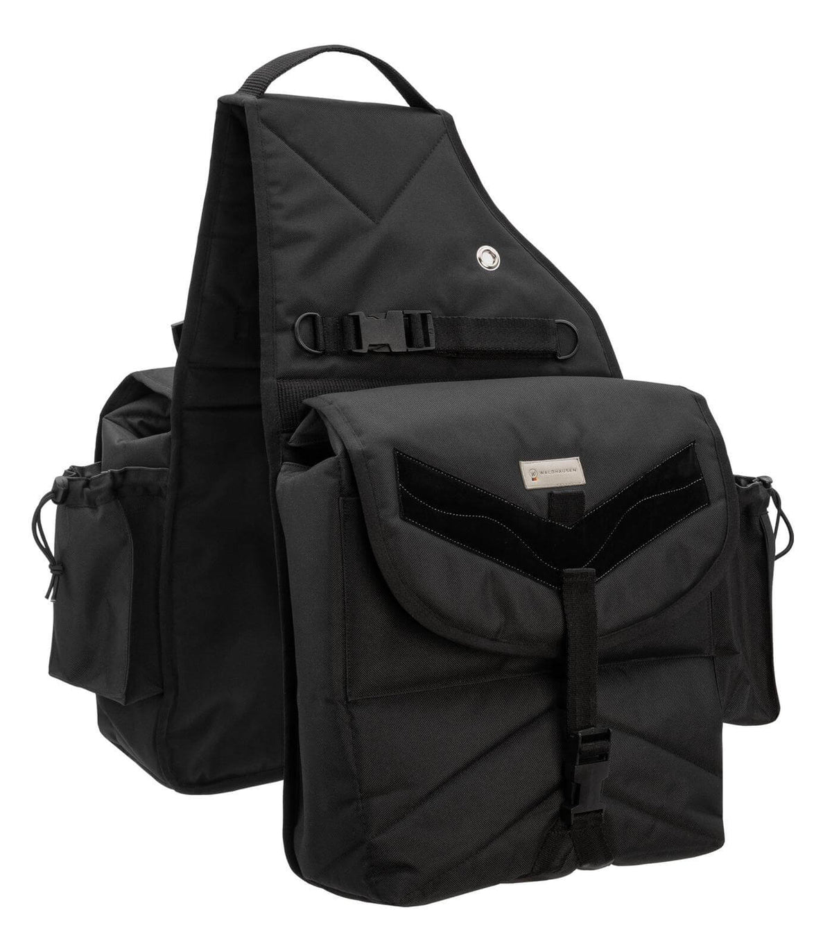 Packtasche doppelt Premium, schwarz, Waldhausen, Produkt allein auf weißem Hintergrund.