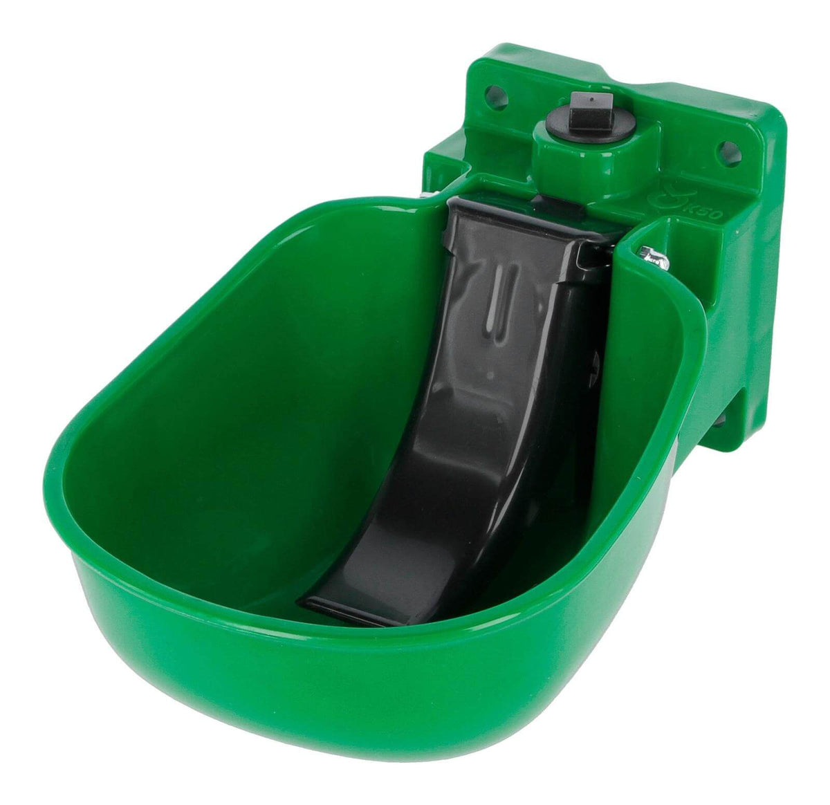 Tränkebecken KN50 für Wasserfass, Grün, Produkt allein auf weißem Hintergrund.
