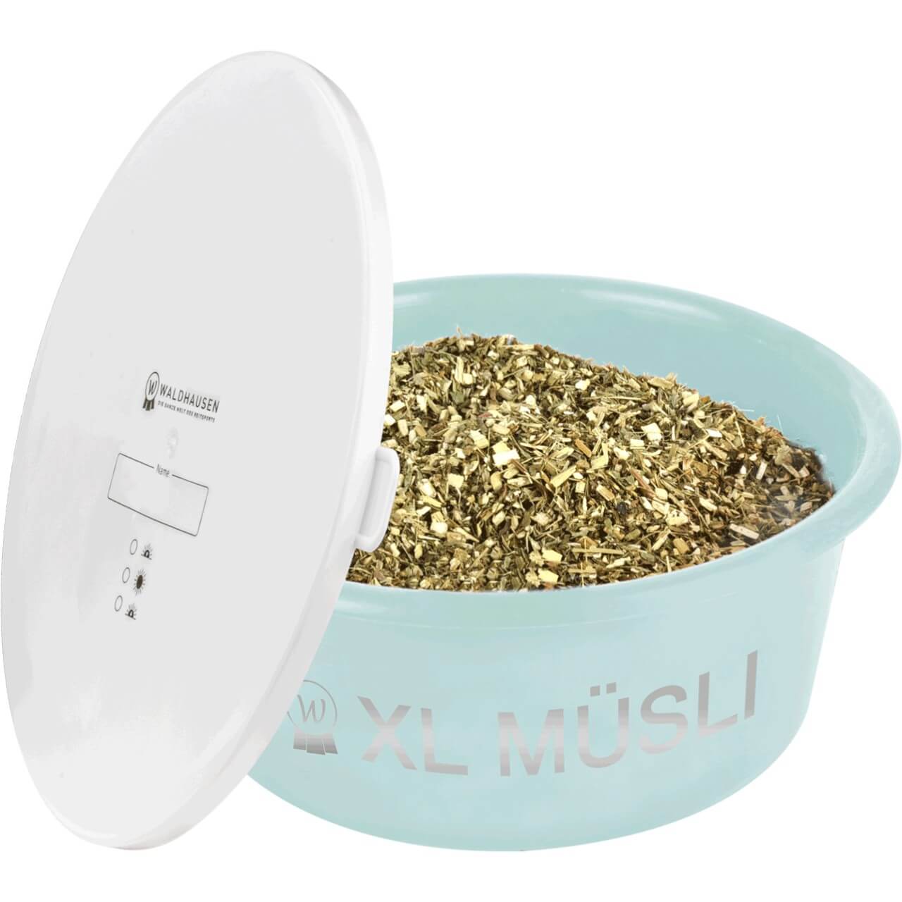 Müsli-Schale XL mit Deckel Futterschüssel Pferd