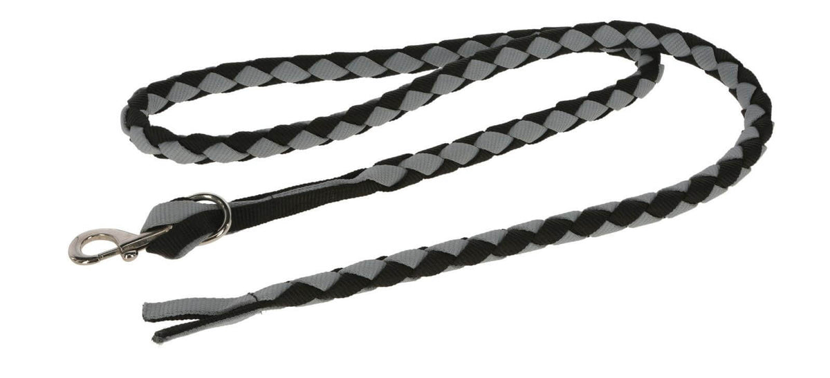 Covalliero Führstrick American Lead Rope, Schwarz-Grau, Produkt allein auf weißem Hintergrund.
