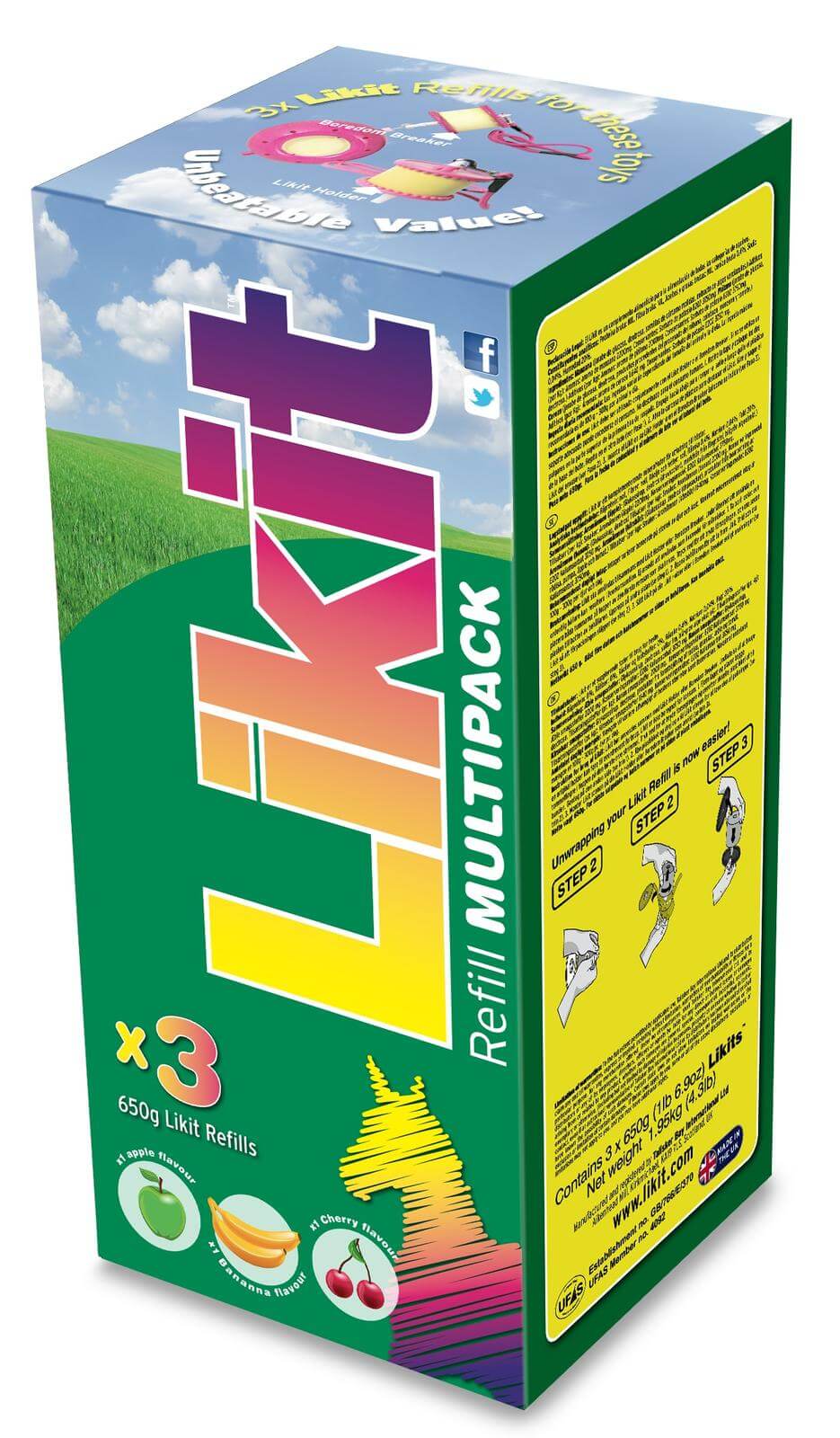 Likit 650 g Sammelpackung, Apfel, Kirsche, Banane
