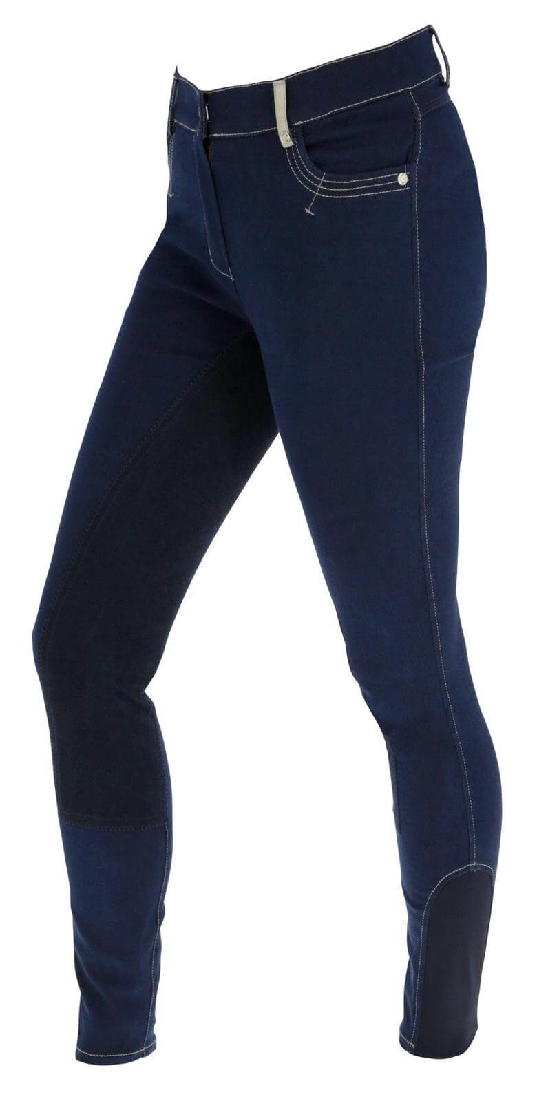 Reithose Damen BasicPlus LS Damenreithose Vollbesatz Kunstleder - Blue / 34