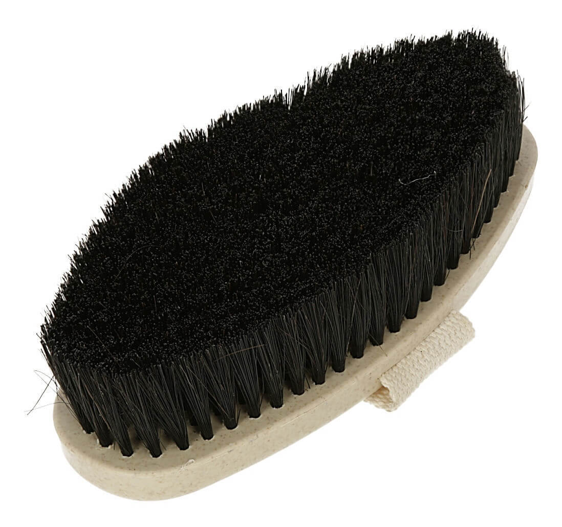 Fellglanzbürste WaterLily Putzbürste, schwarz und natur, Produkt allein auf weißem Hintergrund.
