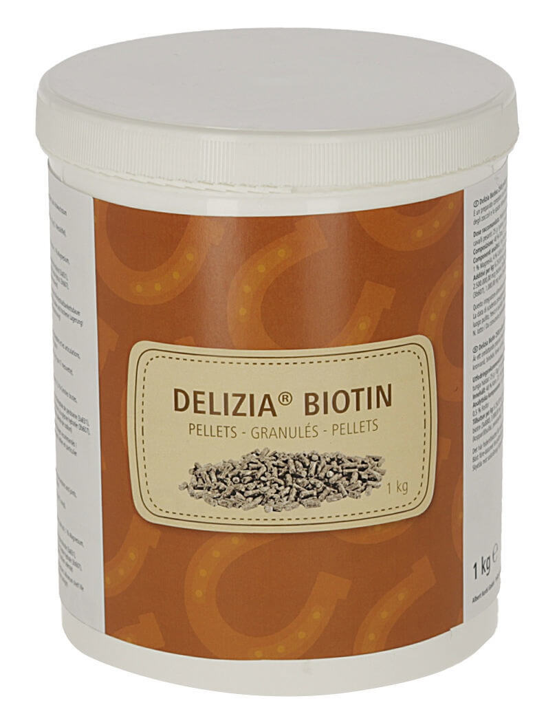 Delizia Biotin Pellets, 1 kg, Produkt allein auf weißem Hintergrund.