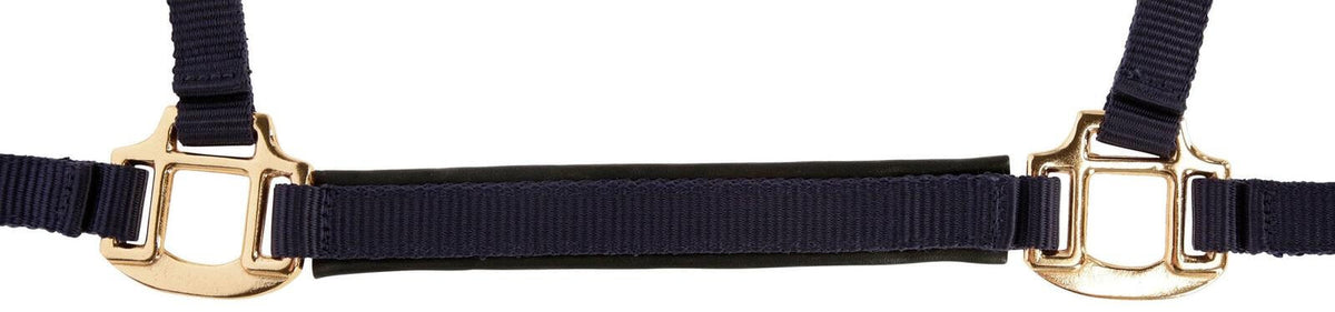 Covalliero Fohlenhalfter TopLine, Navy, Detailaufnahme des Halfterverschlusses.