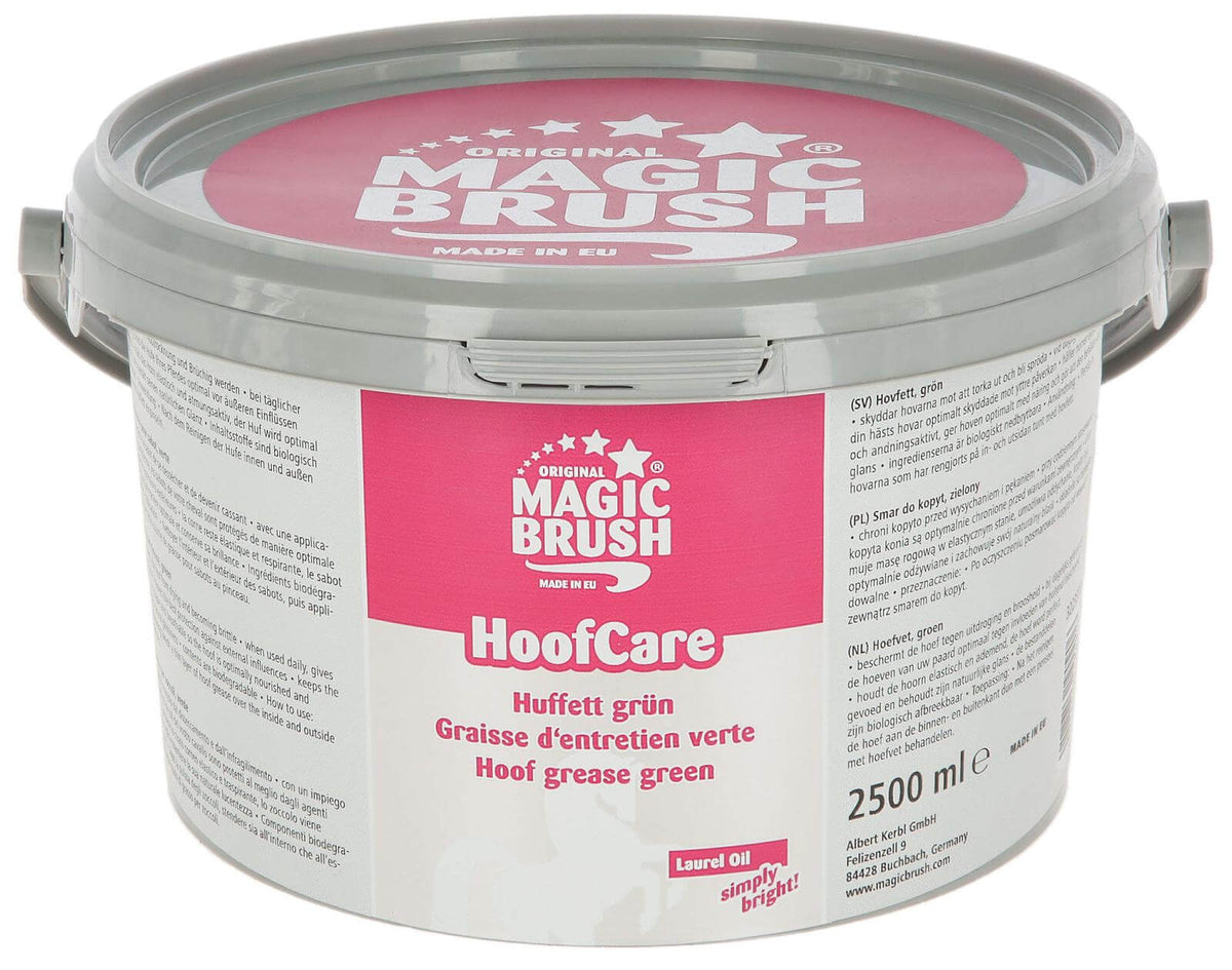 Magic Brush Huffett Hufpflege, Grün, Produktdose allein auf weißem Hintergrund.