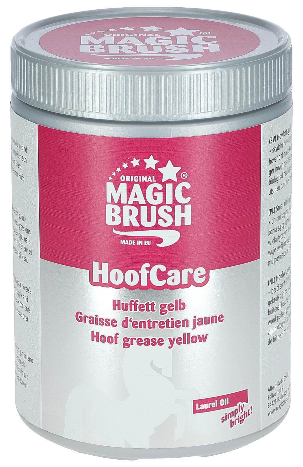 Magic Brush Huffett Hufpflege, Gelb, Produkt allein auf weißem Hintergrund.