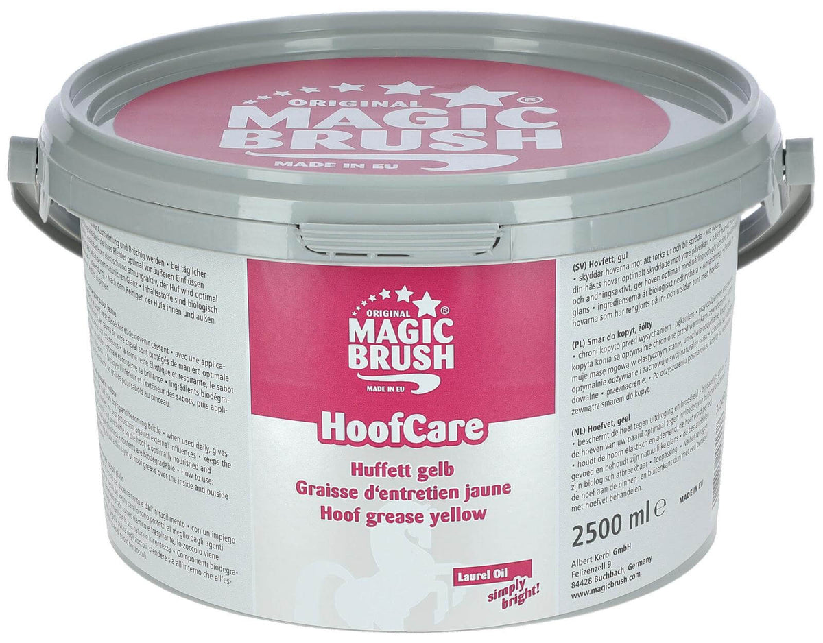 Magic Brush Huffett Hufpflege, gelb, Produkt allein auf weißem Hintergrund.