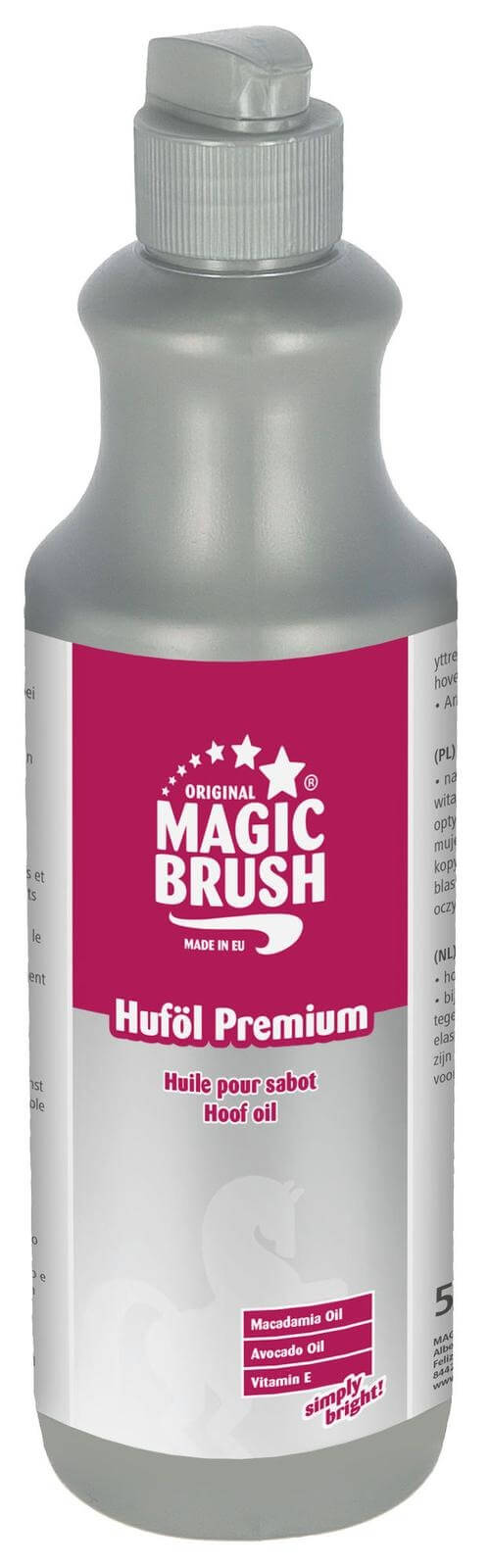 Magic Brush Huföl Premium Hufpflege, 425 ml/Pinseldose, Produkt allein auf weißem Hintergrund.
