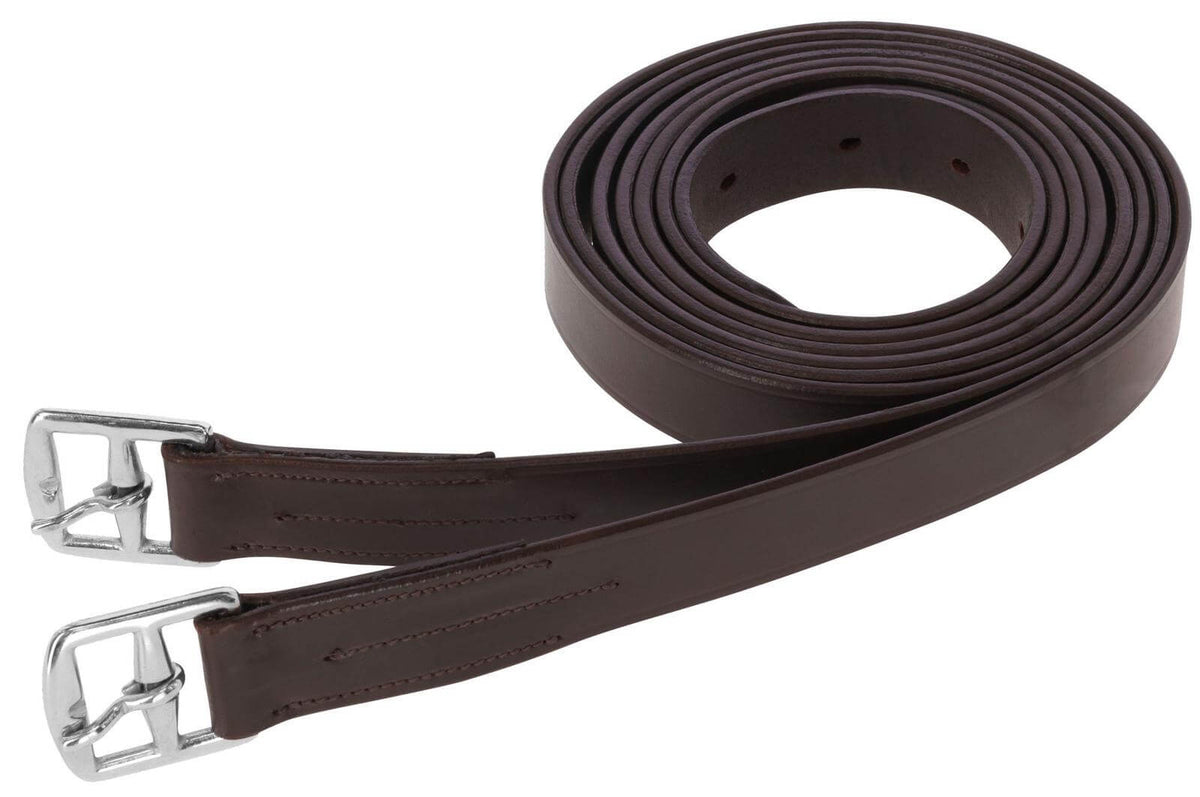 Covalliero Steigbügelriemen Lederriemen, Braun, Produkt allein auf weißem Hintergrund.