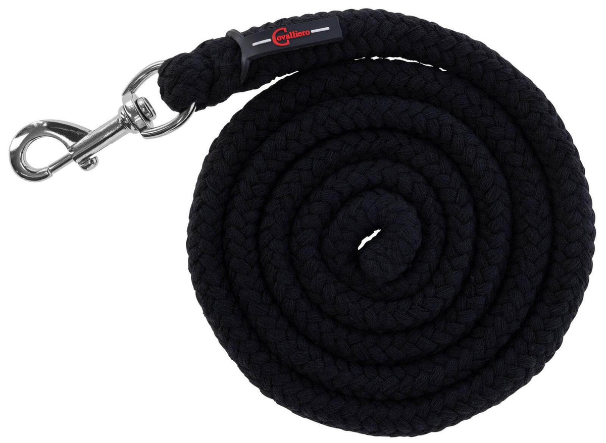Covalliero Führstrick Doria, Black, Produkt allein mit Metallhaken auf weißem Hintergrund.