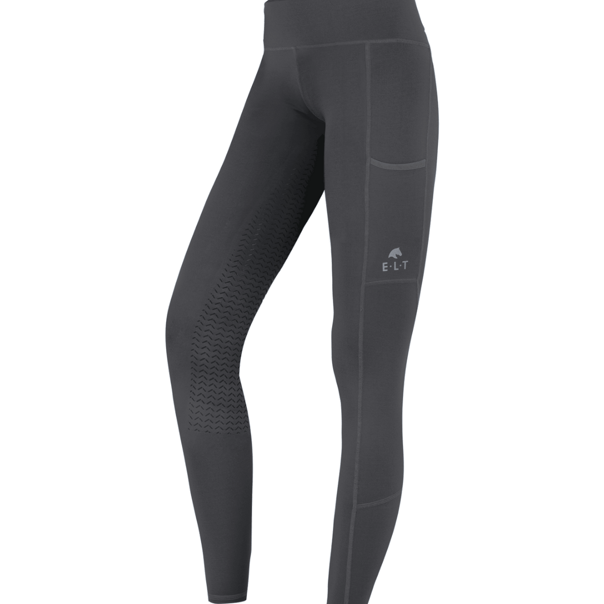 E.L.T Thermo-Reitleggings Kinder Full-Grip Ella, Schwarz, Produkt allein.