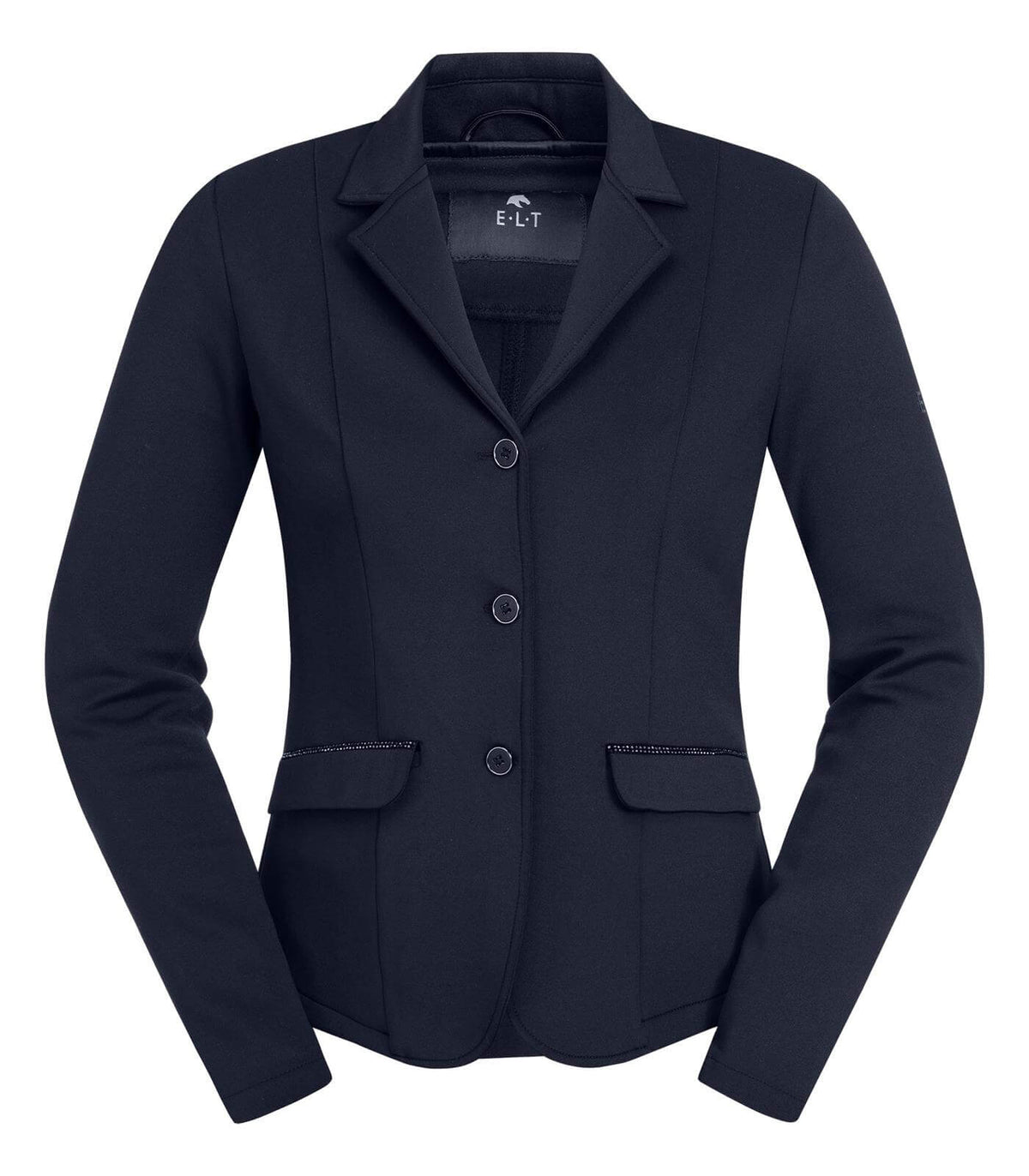 E.L.T Turnierjacket Lina Kinder, Schwarz, Produkt allein auf weißem Hintergrund.