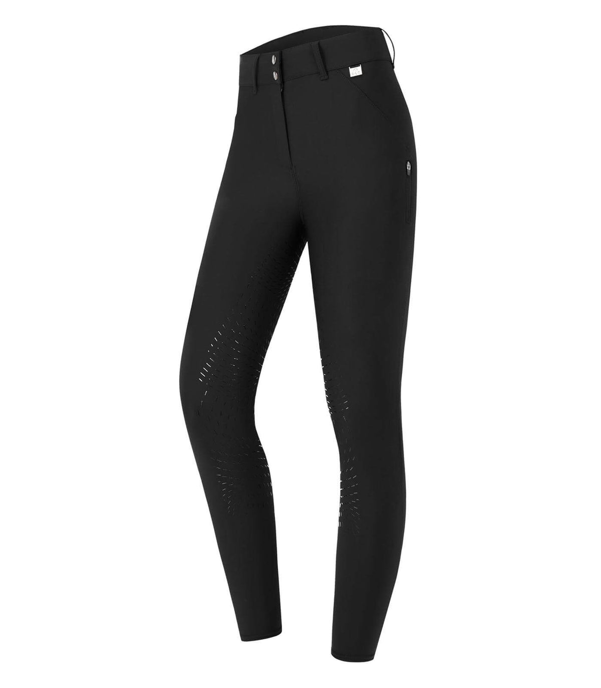 Reithose Odette Silikon, Schwarz, Produkt allein auf weißem Hintergrund.