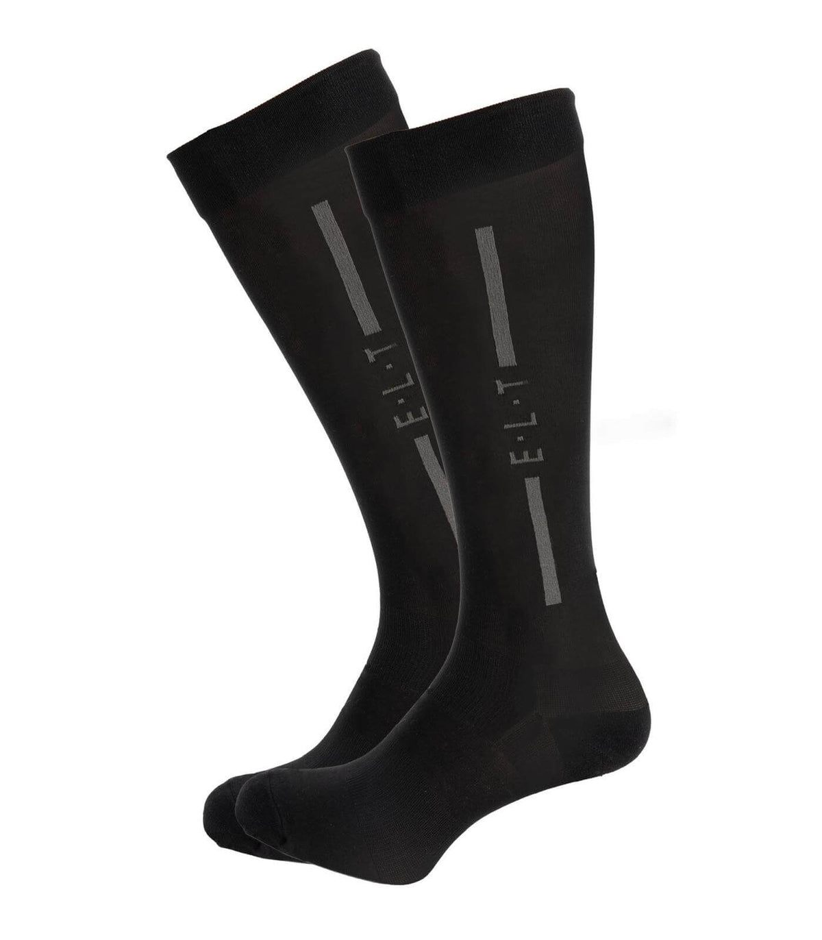 Reitsocken Performance, Schwarz/Tiefblau, Produkt allein auf weißem Hintergrund.