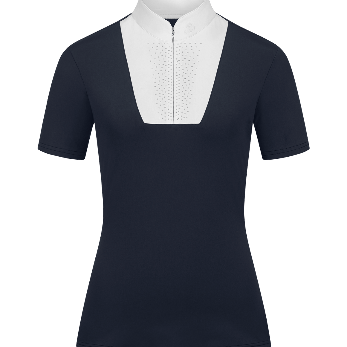 Turniershirt Damen Paola Damenshirt von E.L.T, Dunkelblau, Produkt allein auf weißem Hintergrund.