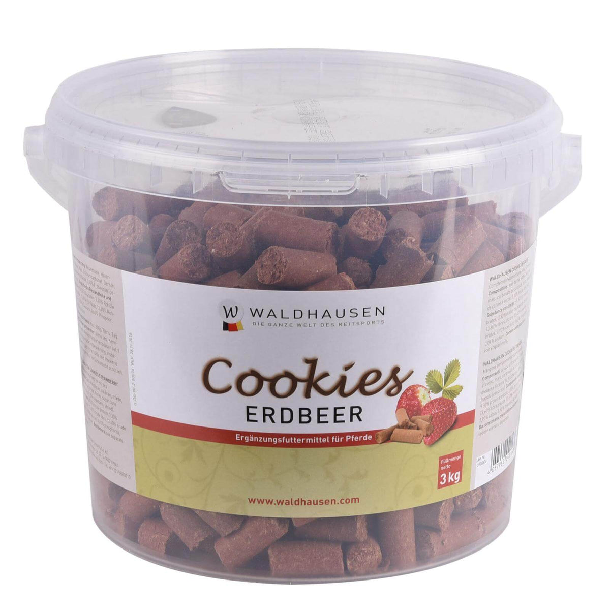 Waldhausen Cookies Erdbeere, Cookies, 3 Kilogramm, Produkt allein in transparenter Dose.